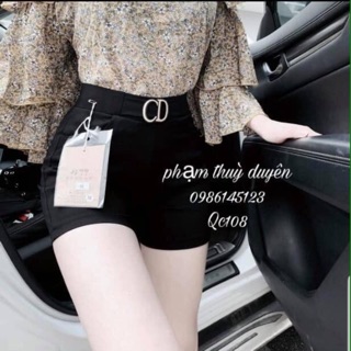 Quần short umi đính khuy cạp chun lưng cao
