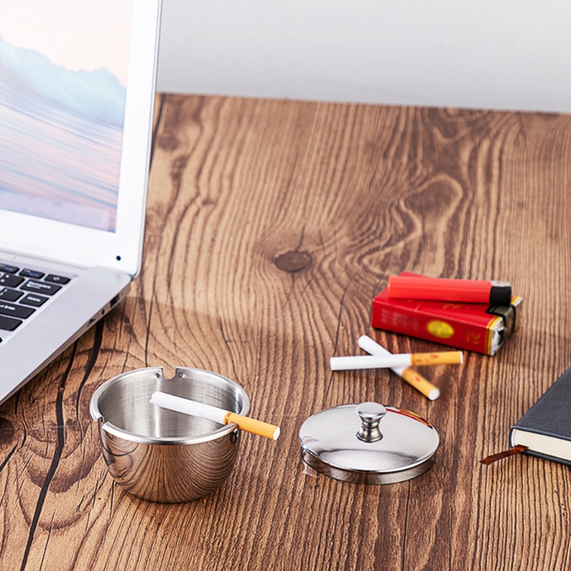 Giá đỡ gạt tàn thuốc lá gắn tường bằng thép không gỉ có nắp đậy thiết kế sáng tạo trang trí nhà tắm