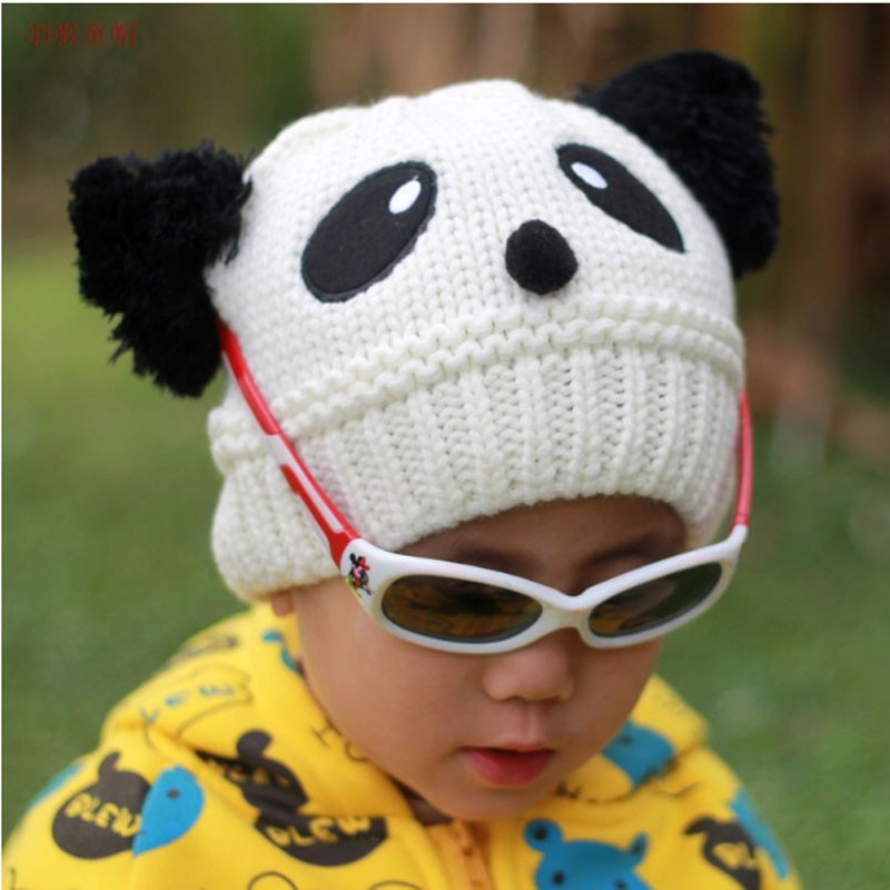 Combo 2 nón len cho bé (1nón bánh tiêu đỏ + 1nón panda trắng)
