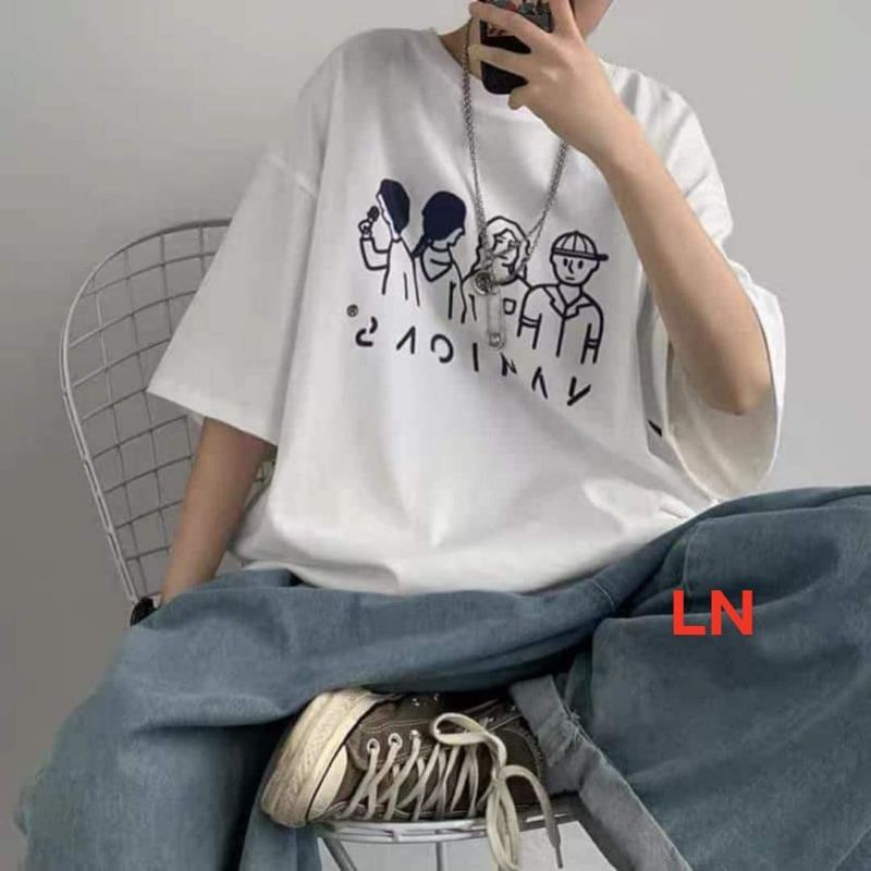 Áo Hình Người, Áo Thun Tay Lỡ Form Rộng, Áo In Hình Màu Siêu Độc Lạ