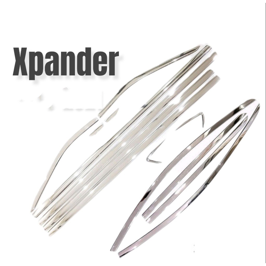 Nẹp Viền Cong, Chân Kính Inox Cho Xe Mitsu Xpander 2018 2019 2020 2021