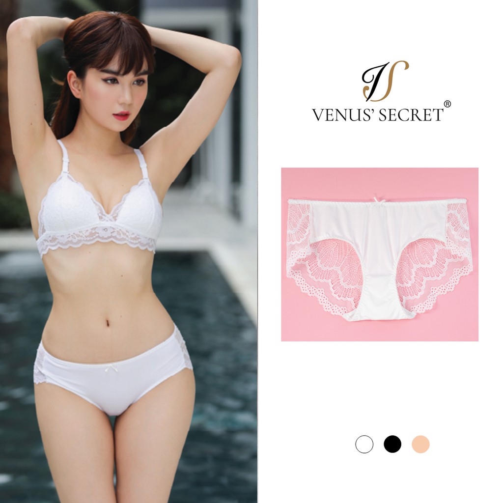 Quần lót nữ kiểu dáng hipster nữ tính, Đồ lót vải sợi poly cao cấp phối ren VENUSSECRET | BigBuy360 - bigbuy360.vn