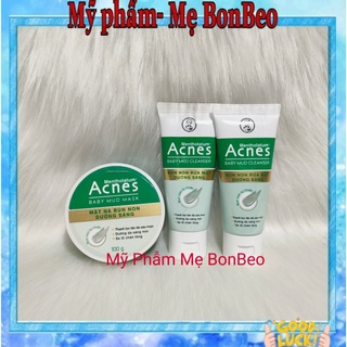 Combo Mặt nạ bùn non Acnes dưỡng sáng 100g + 2srm bùn (x25g)