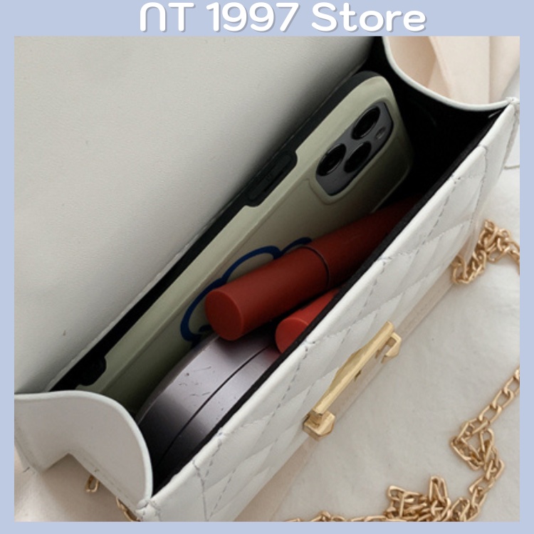 Túi sách nữ đeo chéo kẹp nách thời trang mini dây xích