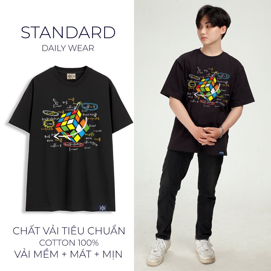 Áo thun Rubik nam nữ cổ tròn Người chơi hệ toán học phông Hàn Quốc local brand MVR KK3798
