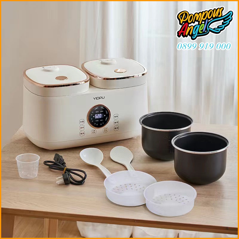 Nồi cơm điện đôi 2 ngăn đa năng YIDPU YD-611D cảm ứng bảo hành 12 tháng