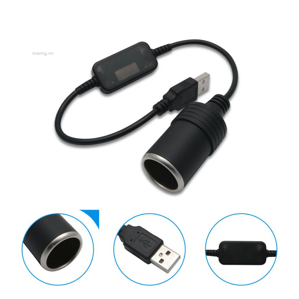 Tẩu Sạc Chuyển Đổi USB 5V Sang 12V Cho Xe Hơi