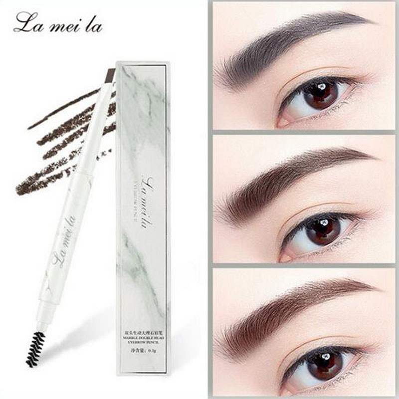 [Hàng mới về] Bút kẻ mày 2 trong 1 có đầu cọ chuốt tiện dụng dành cho nữ | BigBuy360 - bigbuy360.vn