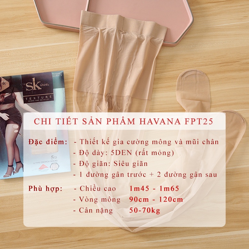 Quần tất bigsize cho người béo SK.angle hàng cao cấp siêu co giãn Havana FPT25