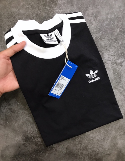 (HÀNG XUẤT XỊN) Áo đen 3-Stripes Tee in Black form nử