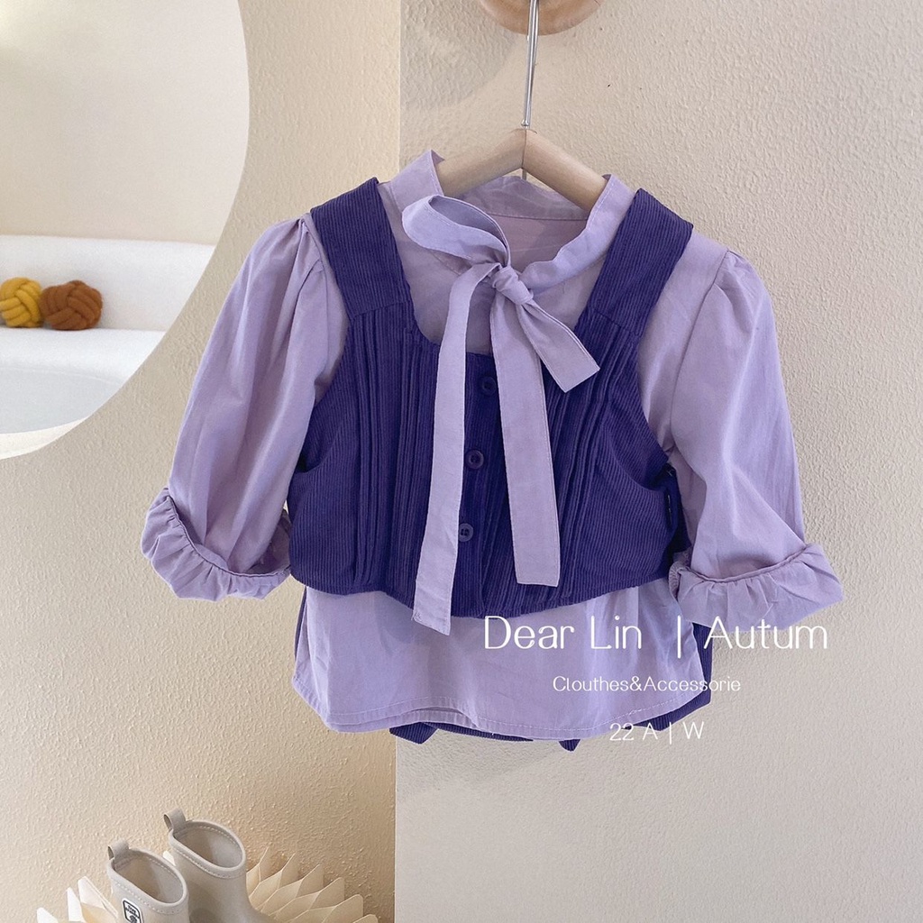 ✨Đốm✨ Set Đồ Thời Trang Mùa Thu 2022 Gồm Áo Ba Lỗ Và Quần Short Phong Cách Mới Cho Bé Gái
