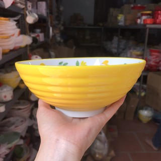 Chén Sứ Bát Ăn Cơm Bộ Bát Đĩa Decor Chén Dĩa Sứ Mầu Vàng Dễ Thương Cute Cao Cấp S04