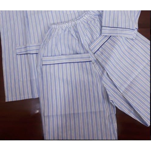 [Ảnh Thật]Bộ pijama nam có bigsize cho ông, trung niên kate, kẻ sọc (dài tay) | BigBuy360 - bigbuy360.vn