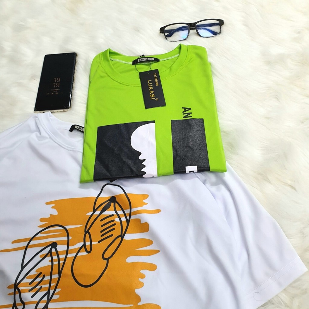 Áo thun nam tay ngắn cổ tròn thun lạnh cao cấp Xanh AD03 Phong Cảnh (44-70KG)