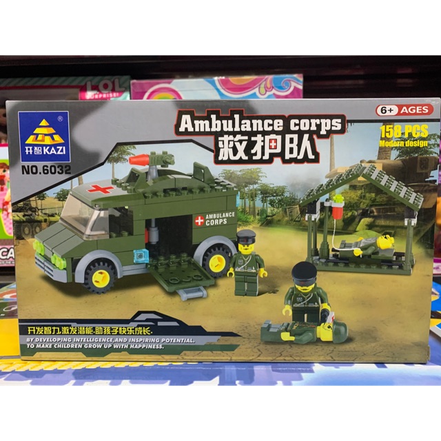 6032 Hộp lê gô lắp ghép mô hình xe ô tô Ambulance Corps