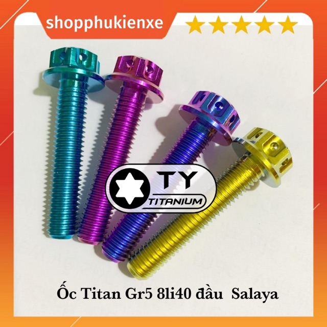 Ốc Titan Gr5 8li30 , 8li40 đầu Salaya cực đẹp gắn rất nhiều vị trí cùng kích thước