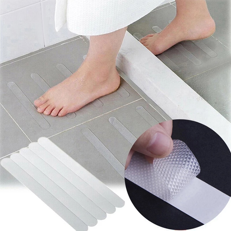 Bộ 12 miếng dán sàn nhà / cầu thang trong suốt chống trượt cho nhà tắm