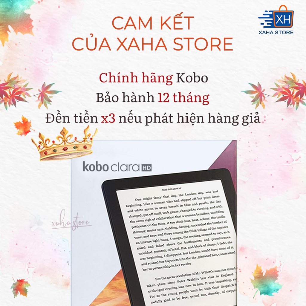 Máy đọc sách Kobo Clara HD - 8GB màu đen - Bảo hành 12 tháng