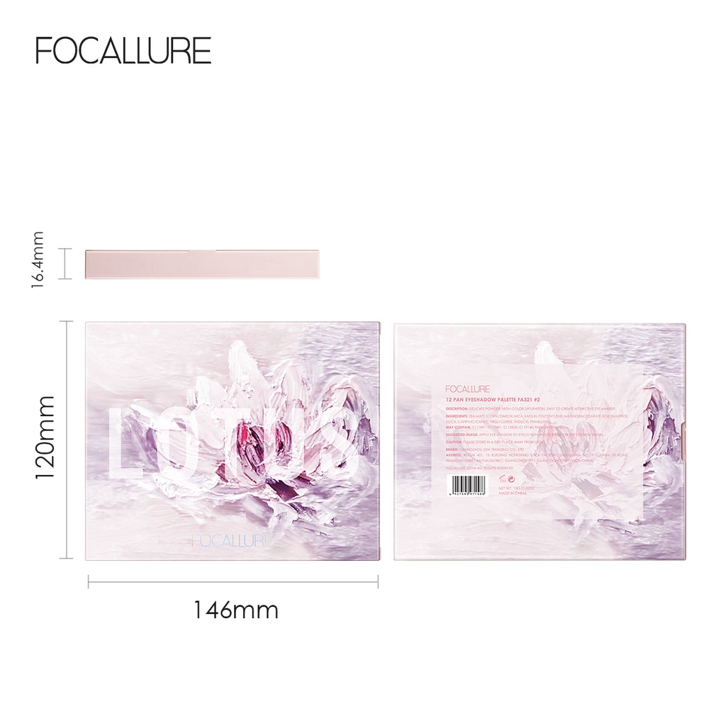 Focallure RomanticBloom Jasmine 12 shades eyeshadow palette Fine and smooth powder Matte Texture 15g | BigBuy360 - bigbuy360.vn