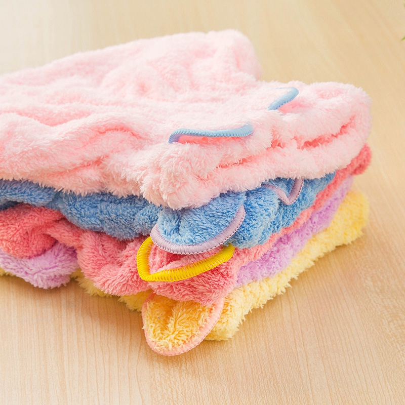 Mũ Trùm Đầu Làm Khô Tóc Đính Nơ Siêu Thấm Hút Nhanh Khô Tiện Dụng