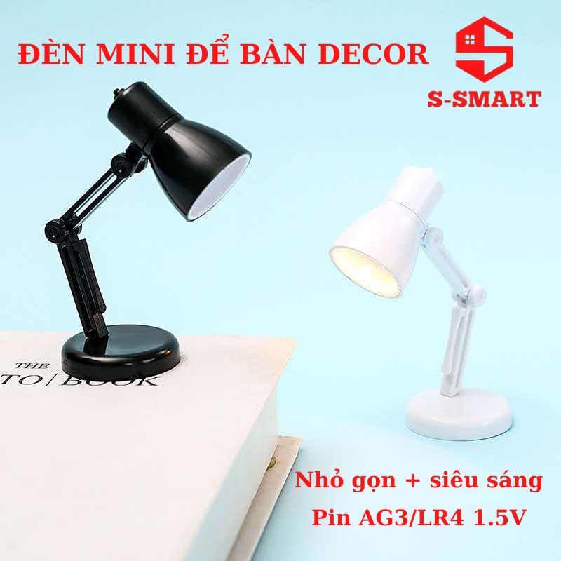 Đèn đọc sách mini -  đèn decor phòng ngủ, pin AG13/LR44, ánh sáng vàng, tặng kèm pin