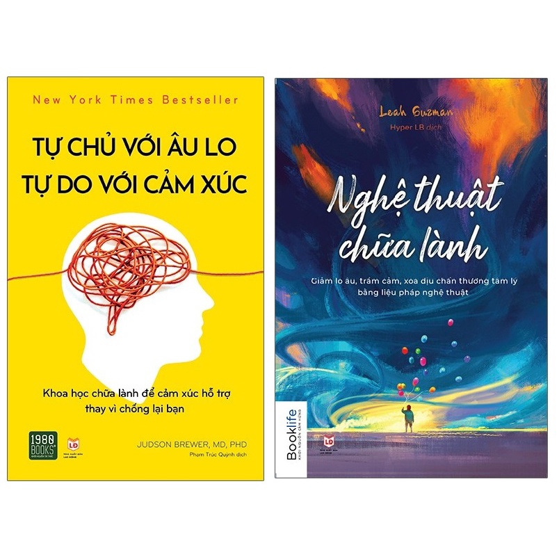 Sách - COMBO 2 cuốn Tự chủ với âu lo, Tự do với cảm xúc + Nghệ thuật chữa lành