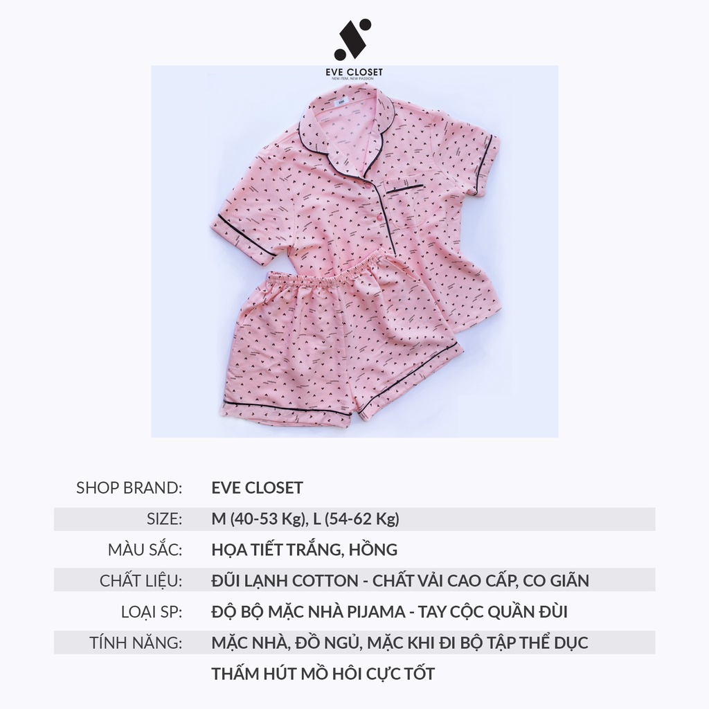 Đồ bộ nữ mặc nhà Pijama tay cộc quần đùi chất đũi lạnh dễ thương – Hàng thiết kế - EveCloset | BigBuy360 - bigbuy360.vn