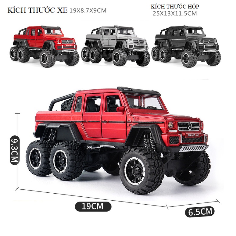 Xe mô hình ô tô Mercedes-Benz G63 AMG 6x6 Offroad  tỉ lệ 1:32 có âm thanh và đèn