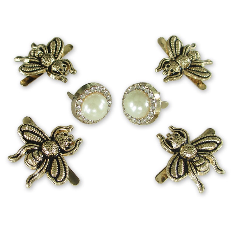 Phụ Kiện Trang Trí Giày Hình Con Ong Đính Ngọc Trai Giả Thiết Kế Mới DIY