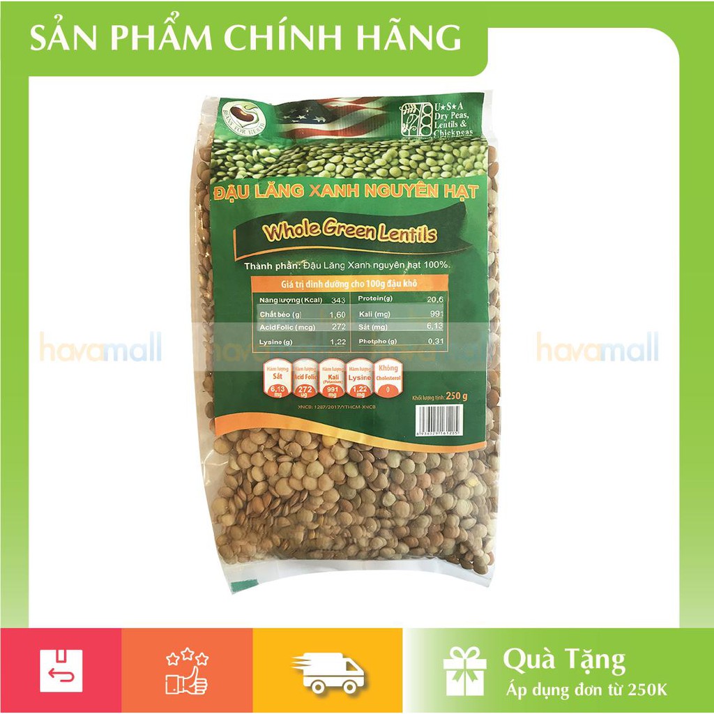 [HÀNG CHÍNH HÃNG] Đậu Lăng Xanh Hữu Cơ từ Mỹ - Green Lentils Organic