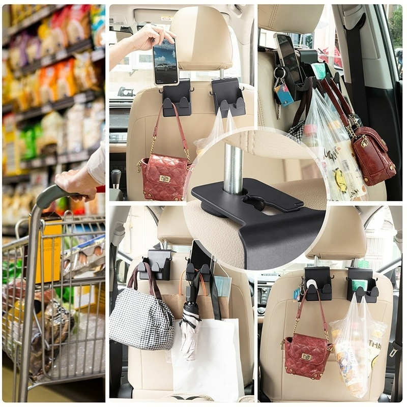 Móc Treo Chìa Khóa Gắn Lưng Ghế Xe Hơi Bằng ABS Đa Năng Tiện Dụng