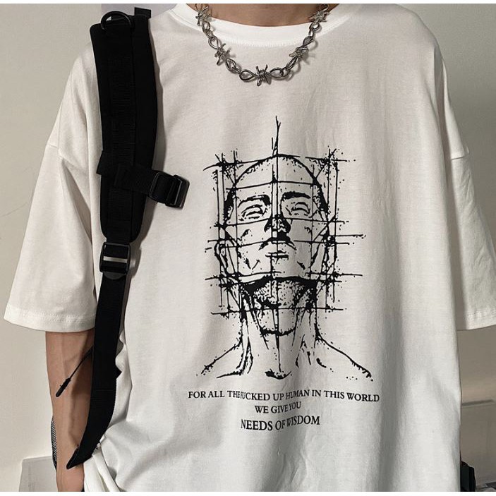 Áo thun, áo phông tay lỡ form rộng oversize anime HUMAN M475 DH