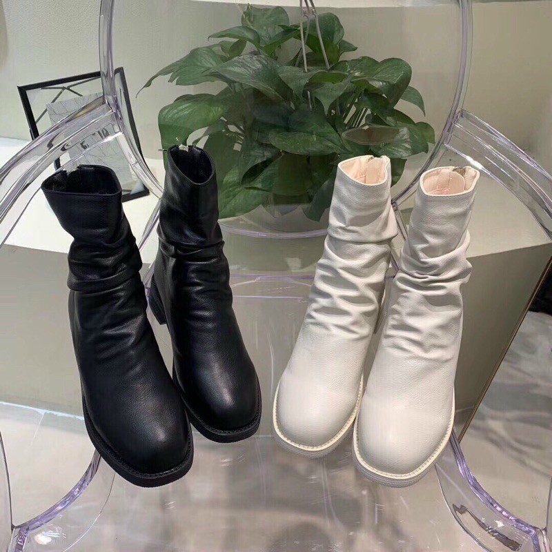🌈😍🤩 Boot thu đông 2020 cổ nhăn gót thấp cao cấp🌼🤩🦚