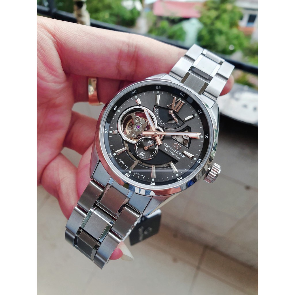 Đồng hồ nam chính hãng Orient Star Semi Skeleton RE-AV0004N00B - Máy cơ tự động - Kính Sapphire