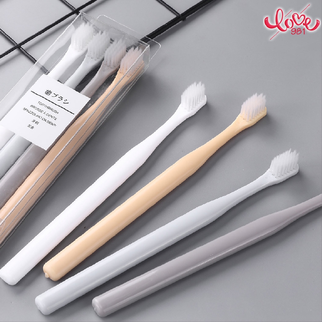 xả - Set 4 bàn chải đánh răng sợi lông mềm an toàn tiện dụng 【4 bàn chải nhật】