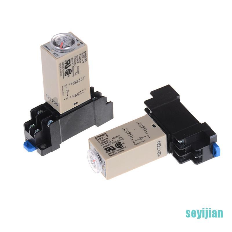 Rơ Le Thời Gian Trễ 220V H3Y-2 0-30s / 60s DPDT &amp; Base