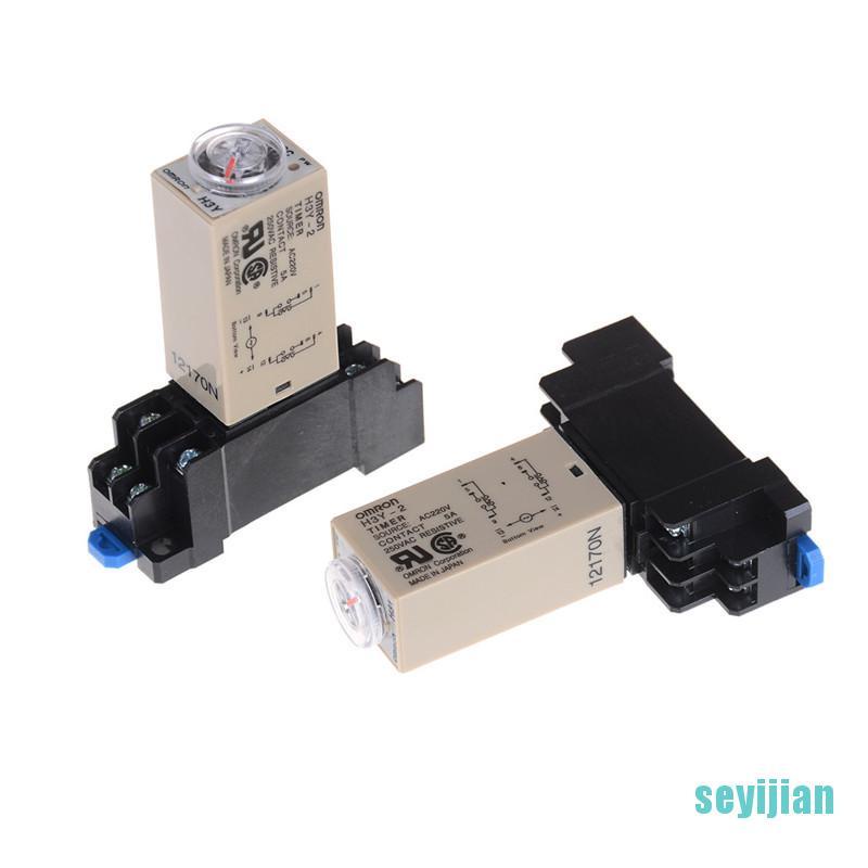 [SEYI] 220V H3Y-2 Power On Time Relay Delay Timer 0-30s/60s DPDT & Base Socket  JIAN