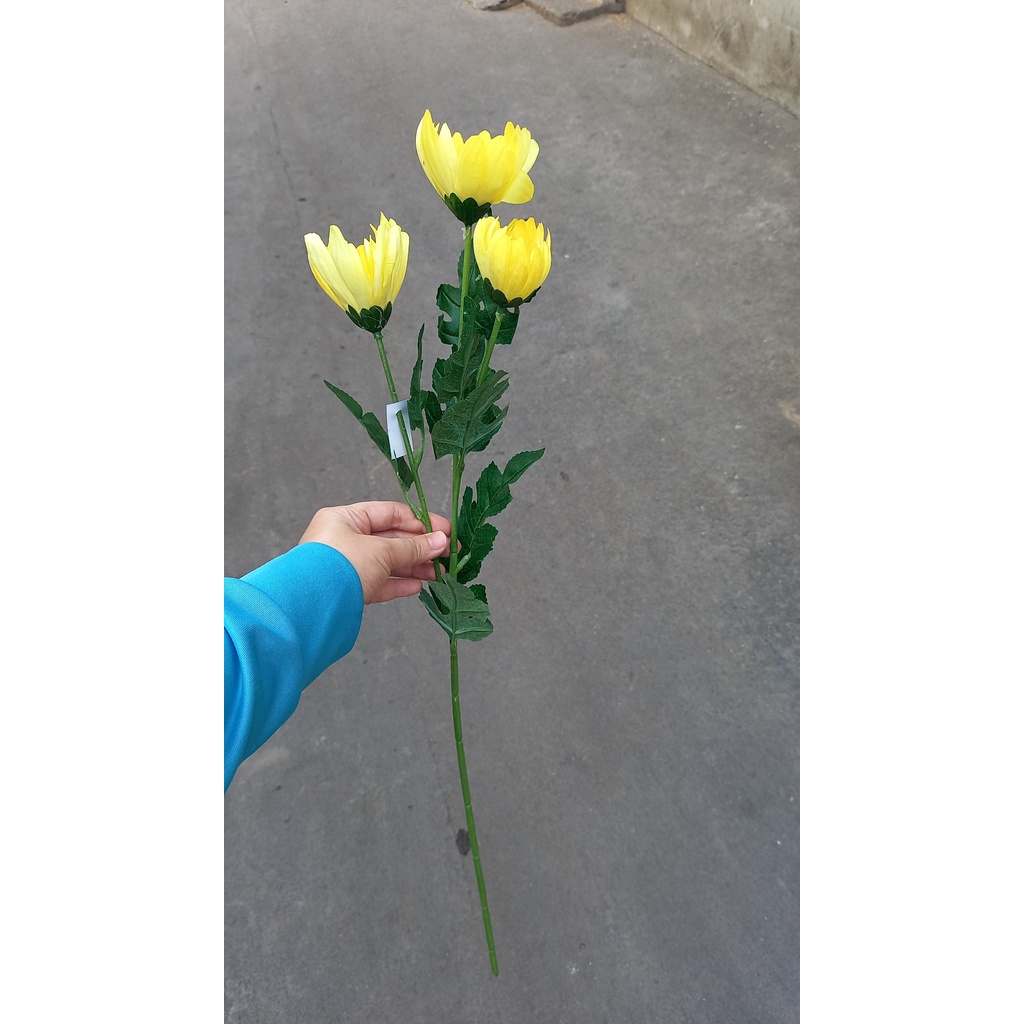 1 Cây cúc lưới 3 bông giả như thật - Hoa giả - Hương Flower