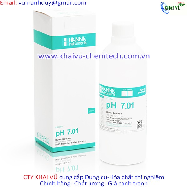 Dung Dịch pH 7.01 Hiệu Chuẩn Máy, chai 500mL hãng Hanna