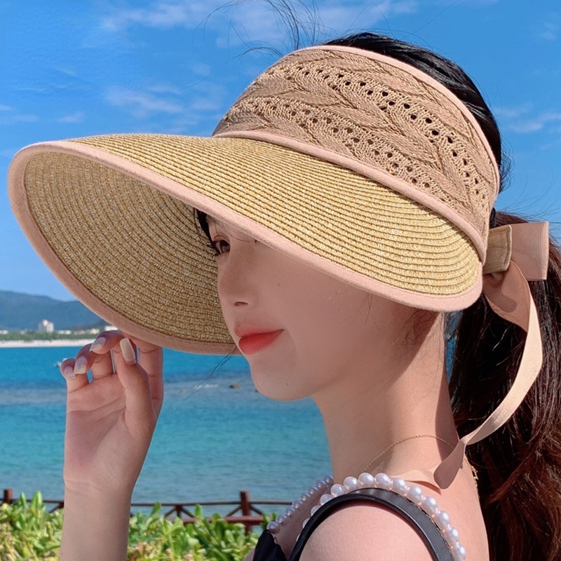 Mũ cói hở nóc,hở đầu vành rộng đội đi biển đủ màu chuyên buôn