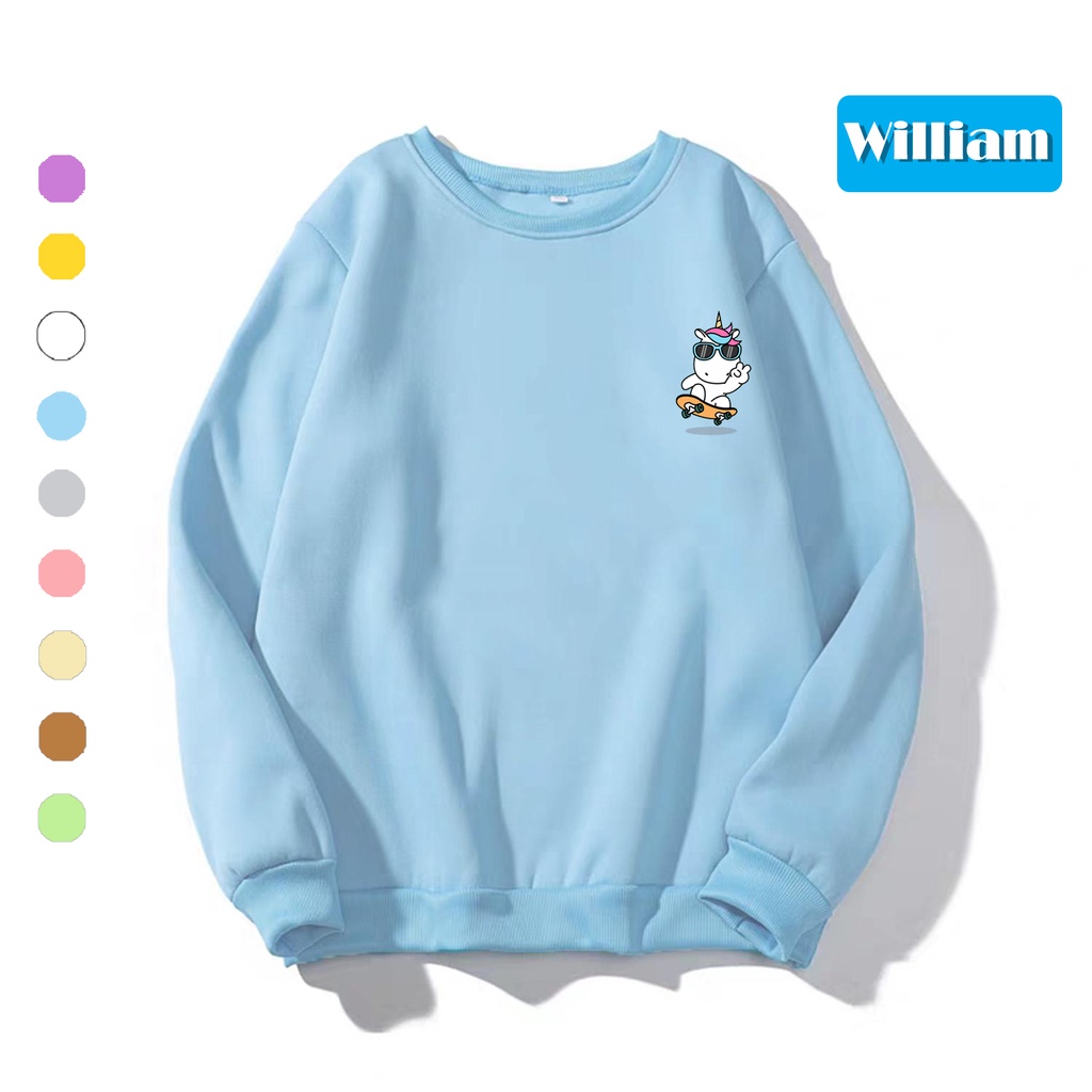 Áo sweater nam nữ in hình Unicon cực cute chất nỉ dày dặn, hợp làm áo cặp William - DS183