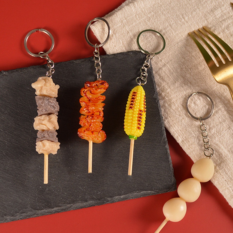 1 Móc Khóa Hình Mực BBQ Mini Bằng Nhựa Resin