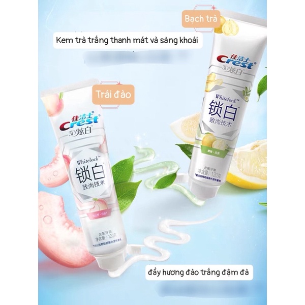 TRẮNG+THƠM+KHỬ MÙI Kem Đánh Răng Crest 120gr Sạch Mảng Bám,Ngăn Hôi Miệng, Bóng Răng