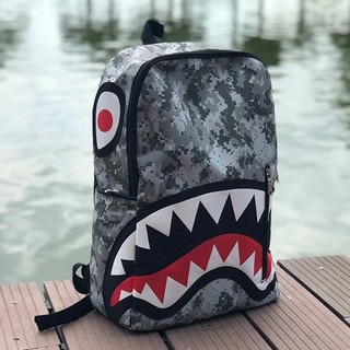Balo bape răng cá mập Xám và Camo (ảnh thật)