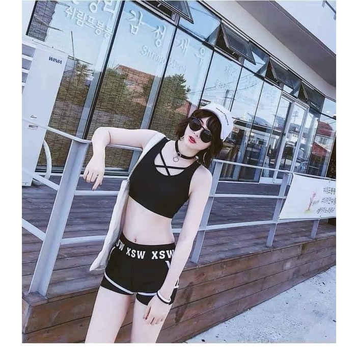 Bộ tắm bộ đồ bơi bikini đi biển cao cấp 8982 kiêm tập thể thao kèm áo lưới