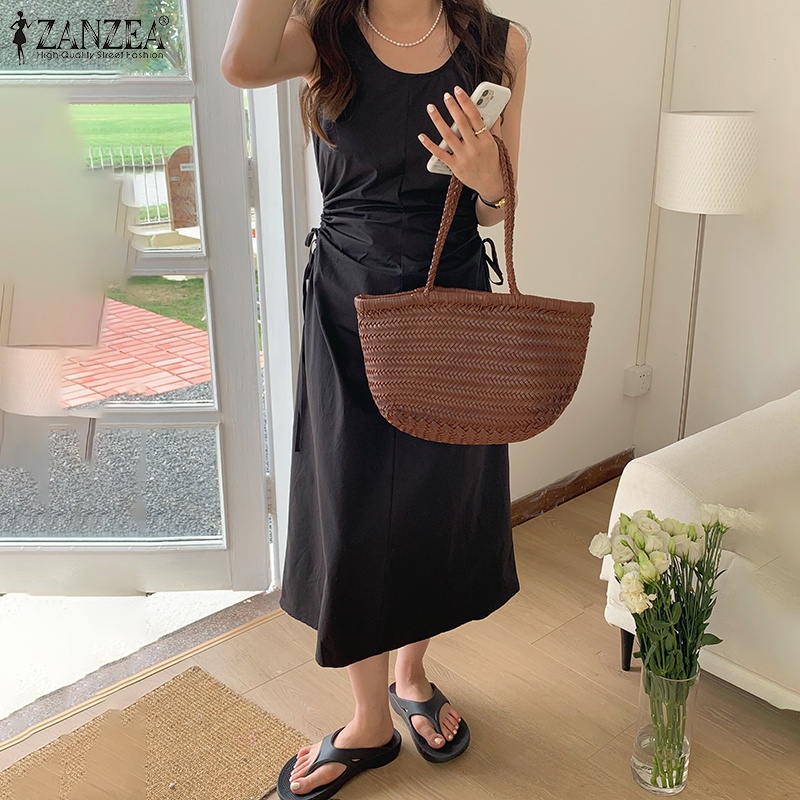 Zanzea Đầm không tay Kiểu Dáng Thanh Lịch Quyến Rũ