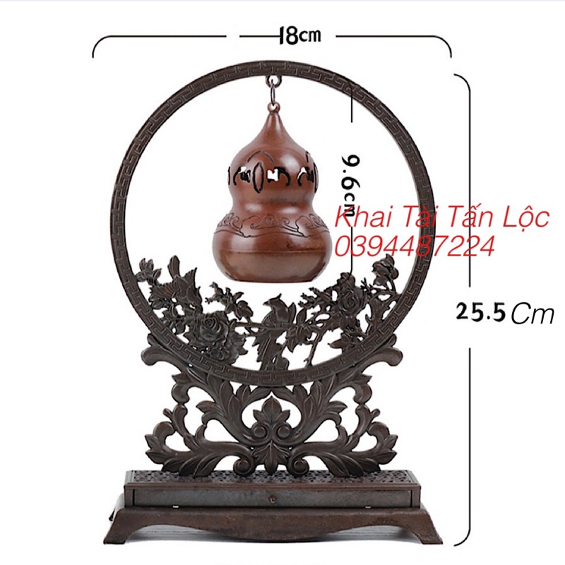 Lư Xông trầm , đốt trầm hồ lô treo bằng đồng phong thuỷ