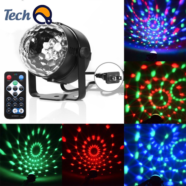 Đèn Nháy Led Trang Trí Sân Khấu Xoay 7 Màu Cảm Biến Nhạc Tặng kèm điều khiển | BigBuy360 - bigbuy360.vn