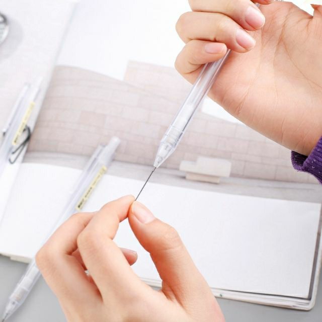 Bút chì bấm cơ khí thân trong suốt ngòi 0.5mm phong cách tối giản