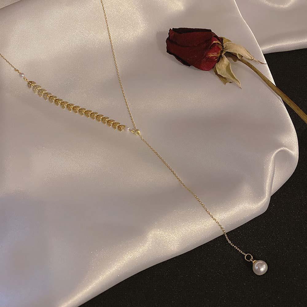 AROMA Set Vòng cổ Và Bông Tai Lúa Mì Đơn Giản Thời Trang Dự Tiệc